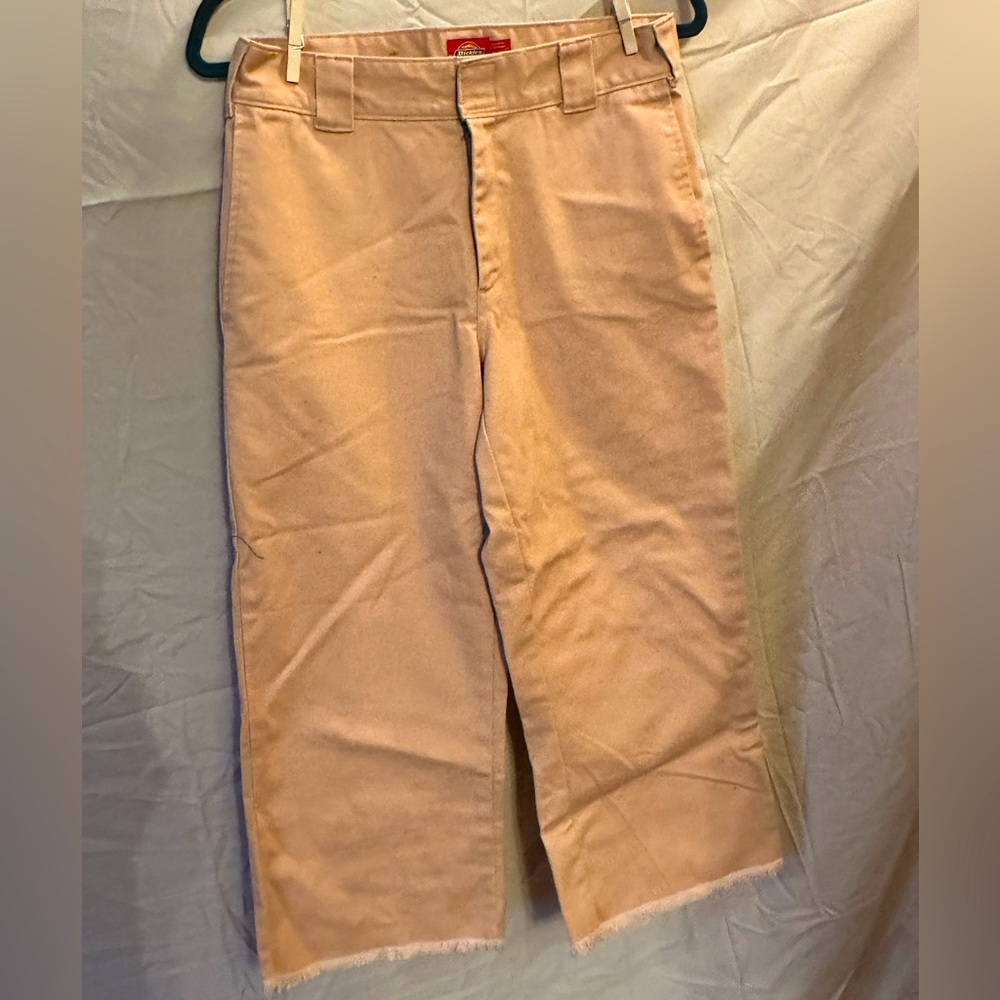 Gently used cropped ballet, pink wide, leg, Dickies pants